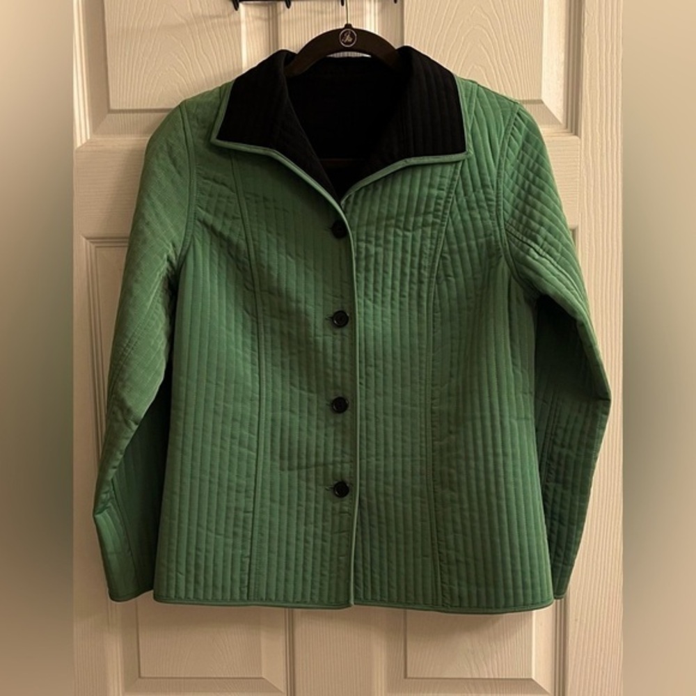 2025 GREEN~JACKET~BUTTON UP QUILTED~CUTE!